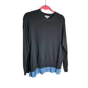 Cocobleu Oversized Sweater Crewneck Long Sleeve Pullover Black Womens Medium NWT